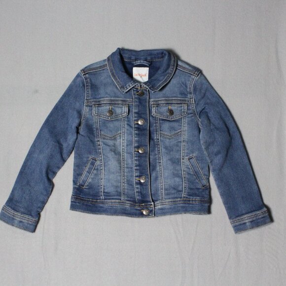 Cat & Jack Girls Denim Jacket | Size 5T | Medium Wash - Picture 1 of 6